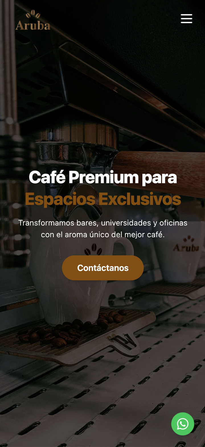 Café Aruba — sitio web desktop