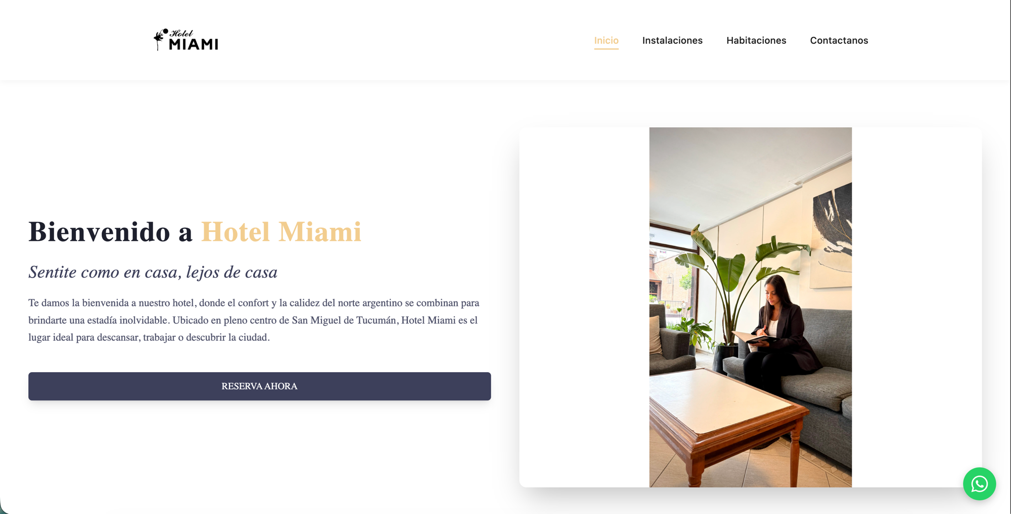 Hotel Miami — sitio web desktop