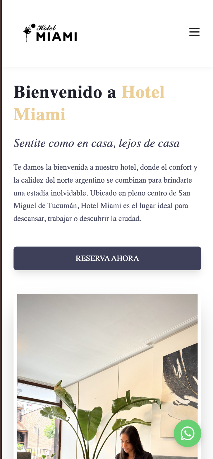 Hotel Miami — sitio web mobile